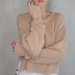 Mocha distressed sweater